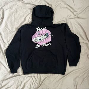 Medium Gildan RIP Hooded Sweatshirt